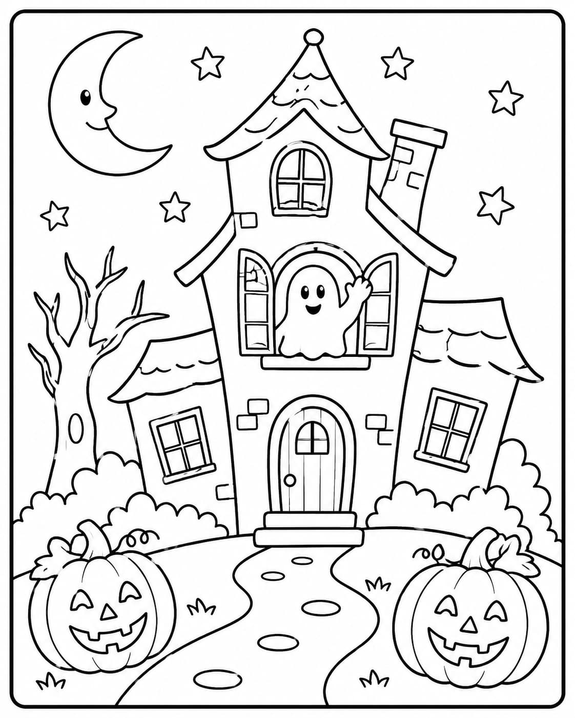 Halloween Motiv 2 als kostenloses Ausmalbild für Kinder